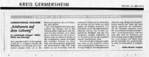 Leserbrief Wesche in Rheinpfalz